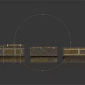 Vintage Train Car Models With Wooden Structure And Gold Decorative Details