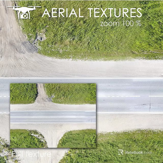 Road Construction Components Featuring Intersection Pavement Grass And Lane Markings 3d model 