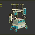 Mobile Medical Device Cart With Hanging Hooks Control Panel And Display Screen