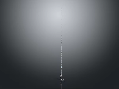 Sturdy Metal Clothes Drying Rod with Hook for Home Living 3d model