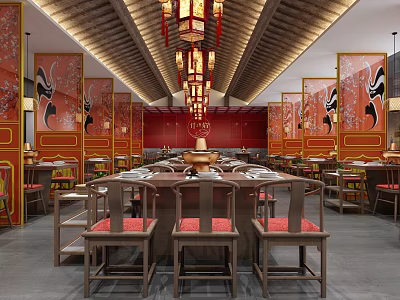 Chinese Hot Pot Shop 3d model