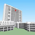 Modern High Rise Building With Surrounding Low Rise Structures And Urban Design