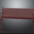 Pink Metal Bench Furniture Design With Sleek Backrest Armrests And Metallic Frame