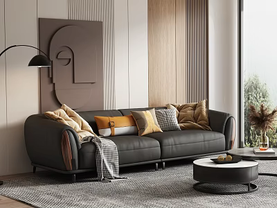 modern double sofa 3d model