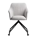 Modern Light Gray Office Chair With Armrests Black Five Star Base And Wheels