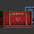 Construction Site Metal Transport Bins In Blue Red With Wheels For Material Handling