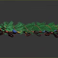 Festive Green Evergreen Foliage Christmas Wreath With Red Bows And Colorful Balls