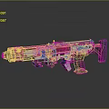 Futuristic Sci Fi Weapon With White Black Red Color And Modern Design