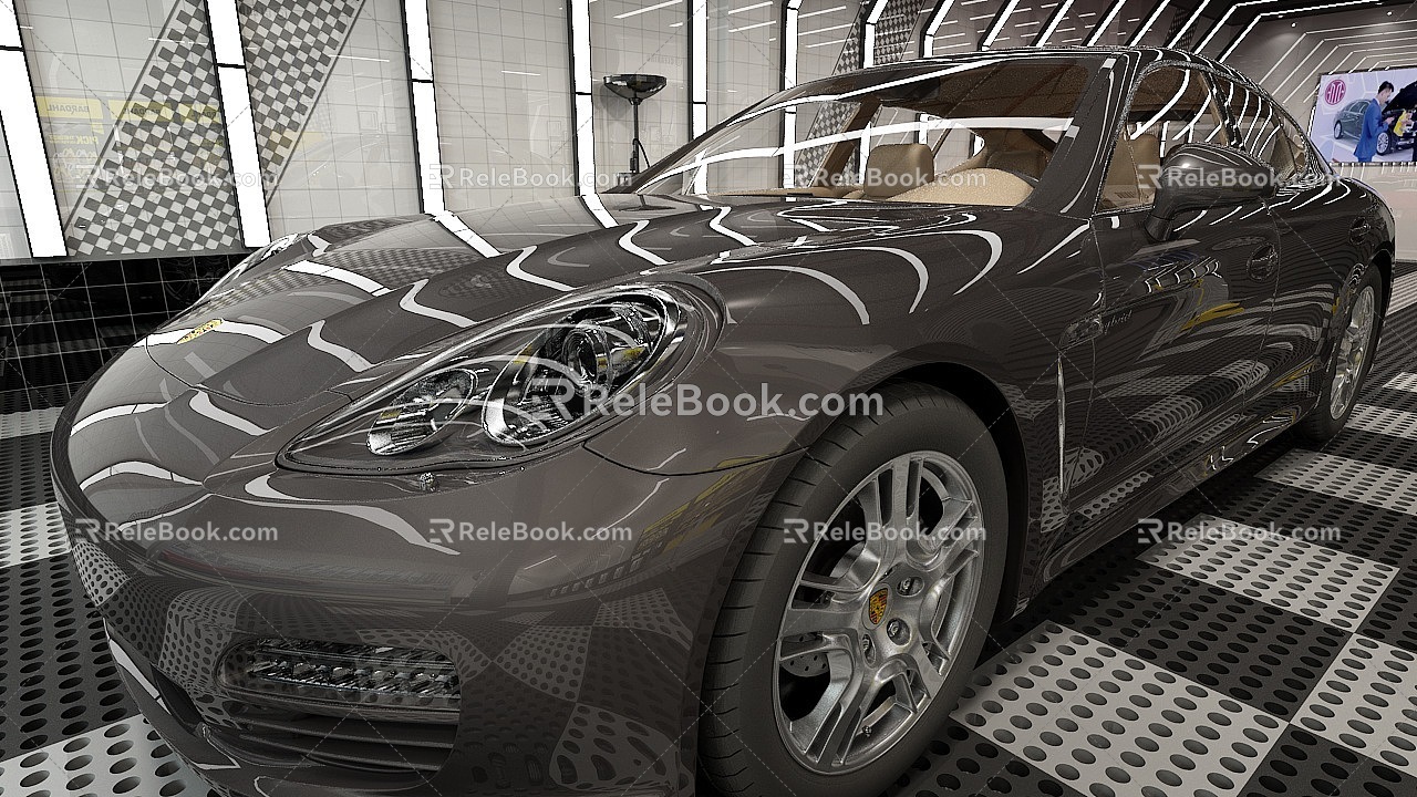 Car Maintenance Porsche Car Inspection Station 3d model