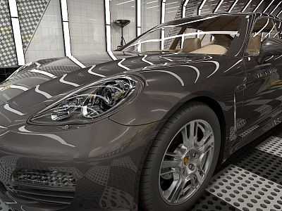 Car Maintenance Porsche Car Inspection Station 3d model