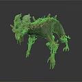 Grotesque Mythical Creature With Distorted Organs And Tangled Spiky Hair Texture 3d model