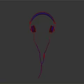 Blue Over Ear Headphones With Black Ear Cups And Wired Cable