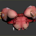 Cute 3D Cartoon Character With Pink Hair Red Horns White Dress And Golden Bells