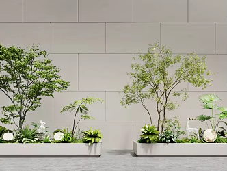 Modern plant pile plant combination plant landscaping flower pond flower bed 3d model