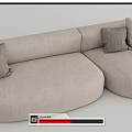 Modern Multiplayer Sofa Cappellini Multiplayer Sofa Double Sand 3d model