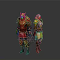 Fantasy Male And Female Warrior Characters In Detailed Armor Design