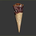 Delicious Purple Ice Cream in Waffle Cone with Red Topping and Crunchy Bits
