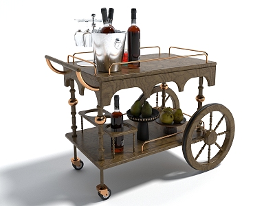 Style tool cart dining cart food delivery cart model