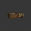 Vintage Leather Belt as Daily Accessory with Red and Gold Carved Design