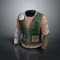 Vintage Workwear Style Green Vest With Multiple Pockets For Daily Use
