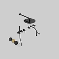Brushed Gold Modern Bathroom Faucet Set With Shower Head And Handles