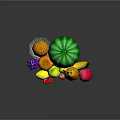 Fresh Assorted Fruits Including Pineapple Watermelon Grapes Pears Bananas Cherries And Strawberries On Dark Background