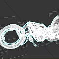 Futuristic Motorcycle With Unique Wheel And Mechanical Design 3d model