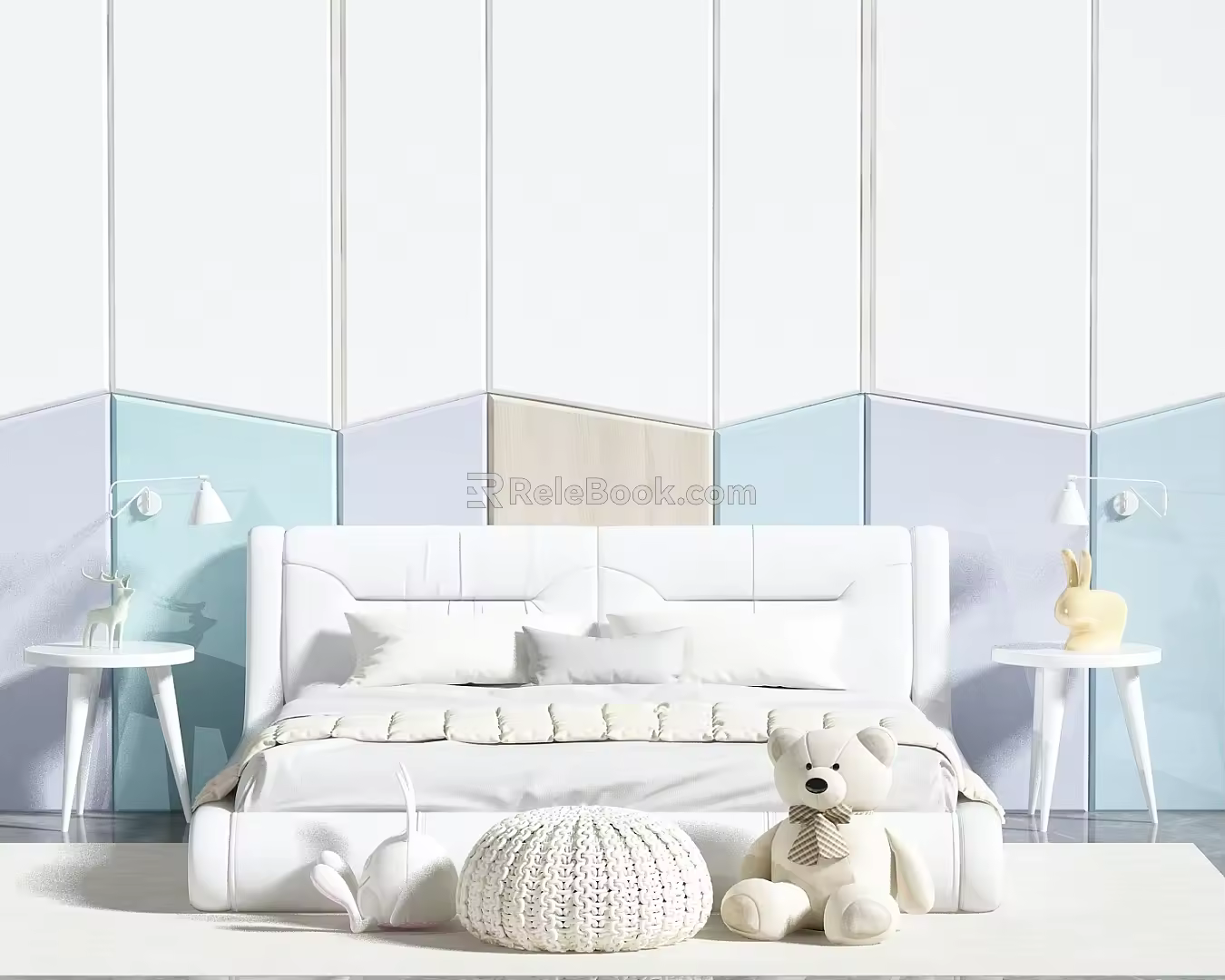 Modern Double Bed 3d model