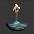Mythical Poseidon With Golden Crown White Beard Blue Mermaid Tail Trident And Water Whirlpool