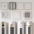 Modern Air Conditioners And Fans Featuring Standing Wall Mounted Units And Grilles