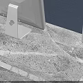 Modern Marble Reception Desk 3D Model With Green Plant And Welcome Message In Lobby