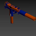 Blue And Orange Toy Gun With Handle Grip Barrel For Children Play