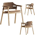 Modern Leisure Chair With Wooden Frame Armrest Padded Seat And Multiple Sizes