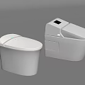 Modern Smart White Toilets With Sleek Design And Digital Display Panels