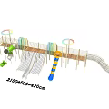 Kindergarten slide amusement facilities crawl slide swing combination non-standard theme 3d model