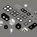 Modern downlight spotlight combination 3d model