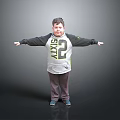 Child Standing With Arms Outstretched In Grey Black LYNX Number 2 Sweatshirt