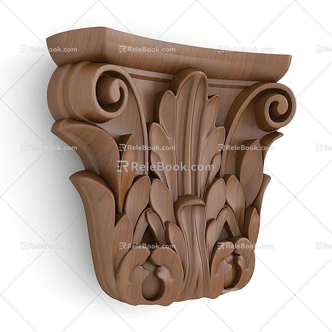 European-style carved wooden stigma 3d model