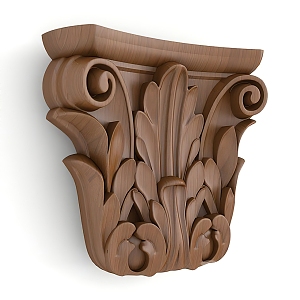 European-style carved wooden stigma 3d model