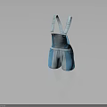 Blue And Gray Short Overalls With Suspenders For Casual Everyday Wear