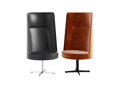 Modern Black And Brown Upholstered Accent Chairs With High Metal Leg Base And Modern Design 3d model