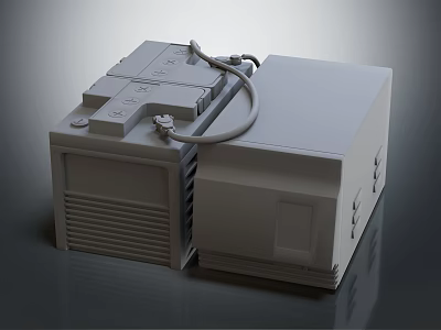 Modern White Household Appliance With Control Panel Cable And Ventilation Design 3d model