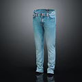 Light Blue Straight Leg Denim Jeans With Classic Design And Belt Loops