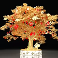Golden Fortune Tree Photo Spot With Red Lanterns Rabbit And Zodiac Decorations