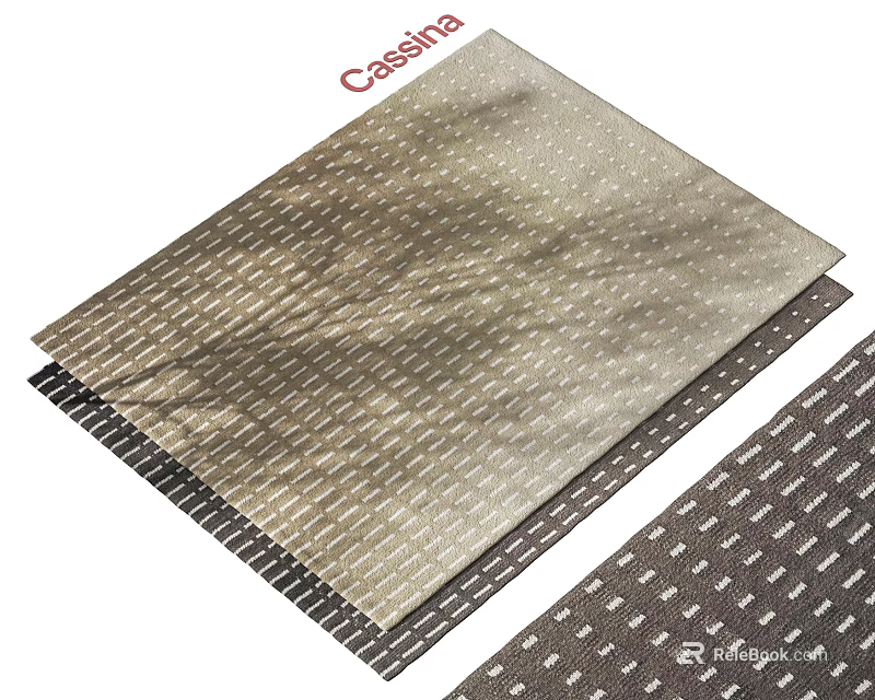 Cassina Square Rug With Woven Texture And Neutral Tones Modern Design 3d model 