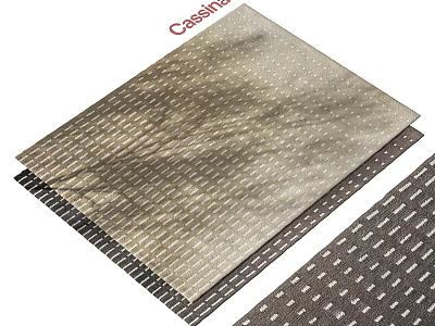 Cassina Square Rug With Woven Texture And Neutral Tones Modern Design 3d model