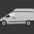 Modern Blue Cargo Van With High Roof Sleek Design And Reflective Surface