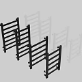 Stylish Black Bathroom Towel Rack Accessory With Horizontal Bars Design