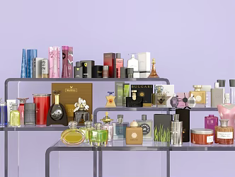 Perfume Cosmetics Perfume Material Cosmetics Shelf 3d model