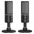 YOUSHARES Black And Pink Microphones With Base Stand And On Off Button Design